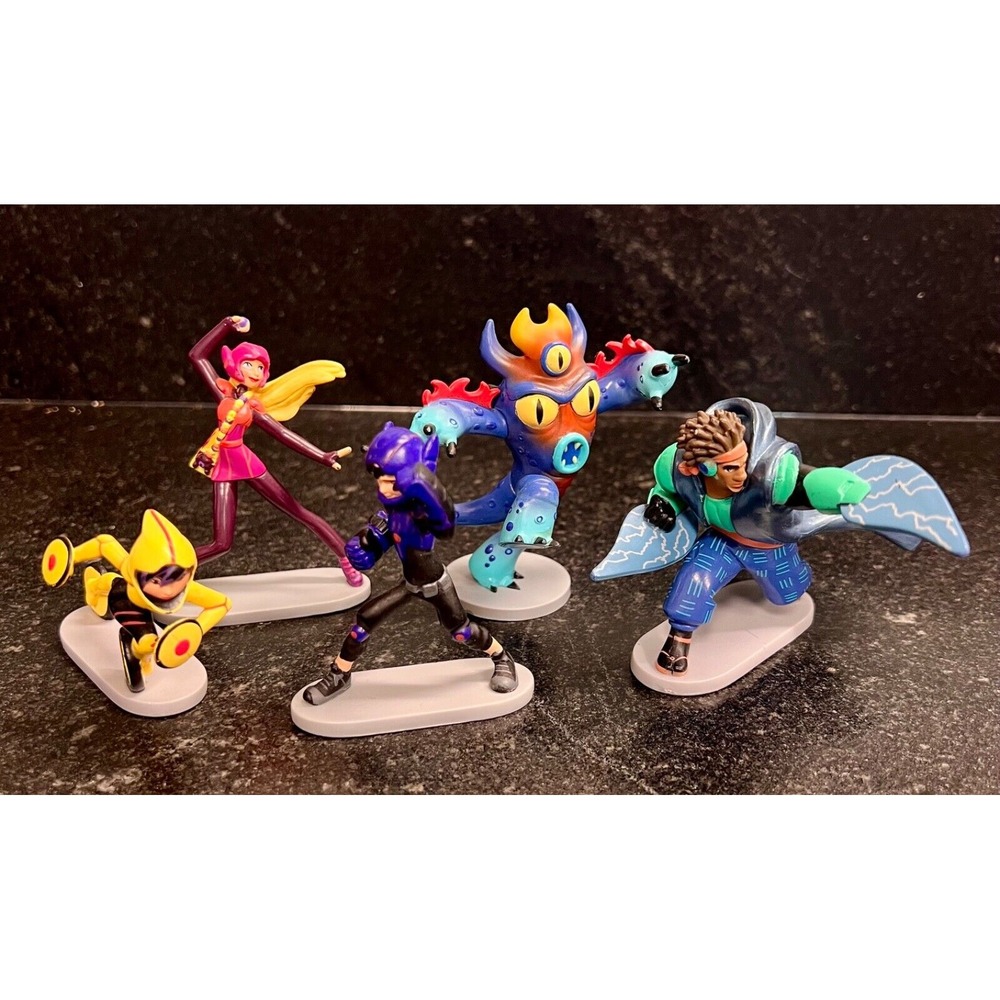 DISNEY Store BIG HERO‎ 6 Figurines 5 Piece Lot Hiro, Fred, Wasabi, Honey Lemon